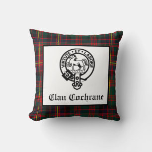 Coussin Insigne de Clan Cochrane et tartan