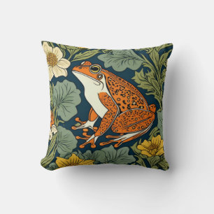 Coussin Inspiration de la grenouille William Morris