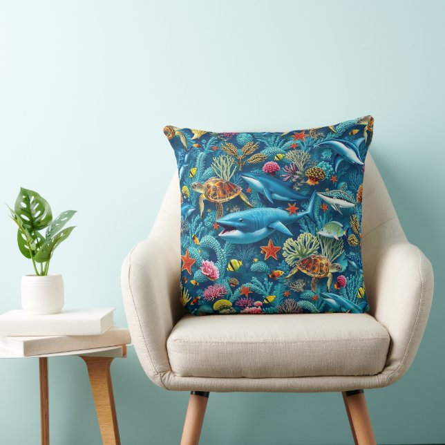 Coussin Inspiration de l'écosystème marin de Kagu (Chaise)
