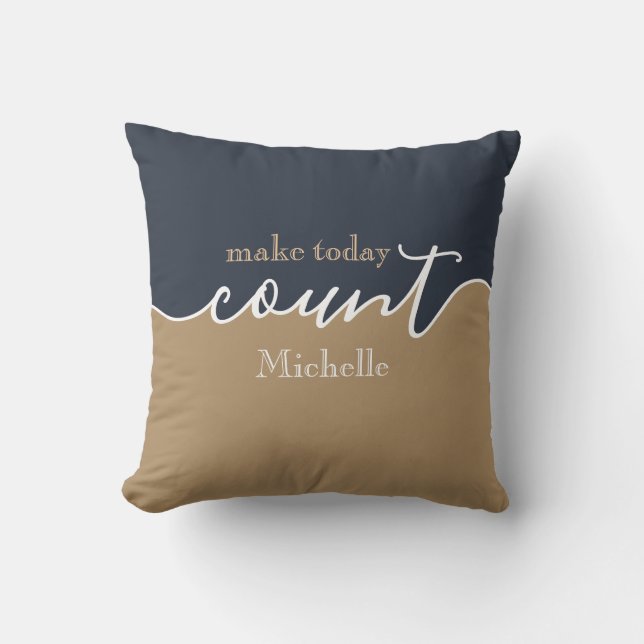 Coussin Inspiration personnalisée Faites compter aujourd'h (Recto)