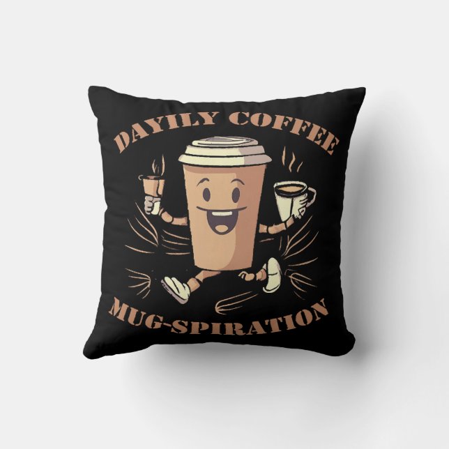 Coussin Inspiration quotidienne de tasse de café (Verso)