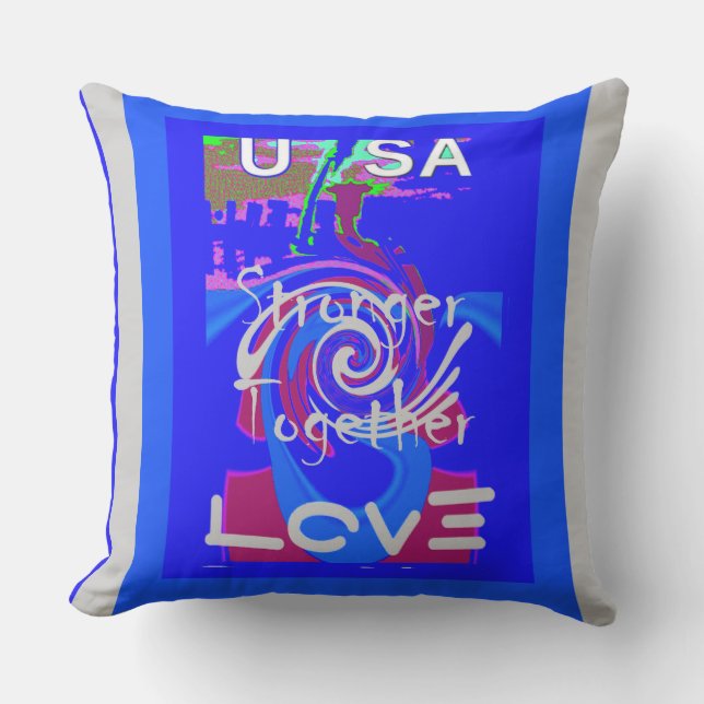 Coussin Inspiration USA Nous Sommes Forts Ensemble Avec Am (Recto)