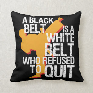 Coussin Inspirational Martial Arts Black Belt Fighter