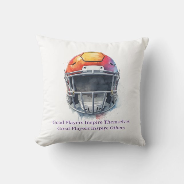 Coussin Inspirational Motivational Football Helmet  (Recto)