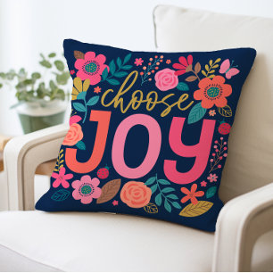 Coussin Inspirationnel Choisissez Joy Floral Coussin, Moti