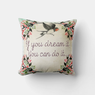 Coussin Inspirationnel Si Vous Rêvez L'Aquarelle