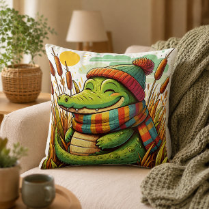 Coussin inspiré par l'alligator