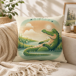 Coussin inspiré par l'alligator