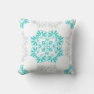 Coussin inspiré Turquoise & Grey Mandala