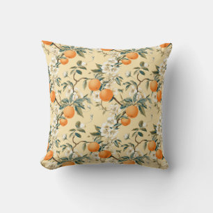 Coussin Inspiré vintage Orange Grove Motif Floral