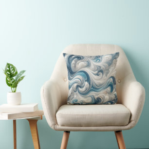Coussin inspirée des vagues océaniques