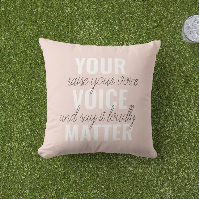 Coussin Inspirer votre vocabulaire Motivation Citation (Herbe)