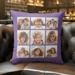 Coussin Instagram Photo Collage 9 photos Eggplant Purple<br><div class="desc">Utilisez vos photos avec ou sans cadres pour créer votre propre oeuvre d'art ! Ajoutez vos photos et instantanés préférés à cette bande pour un garde-mémoire amusant. Une façon artistique d'afficher vos meilleures photos de partage.</div>