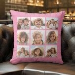 Coussin Instagram Photo Collage 9 photos Pastel Pink<br><div class="desc">Utilisez vos photos avec ou sans cadres pour créer votre propre oeuvre d'art ! Ajoutez vos photos et instantanés préférés à cette bande pour un garde-mémoire amusant. Une façon artistique d'afficher vos meilleures photos de partage.</div>