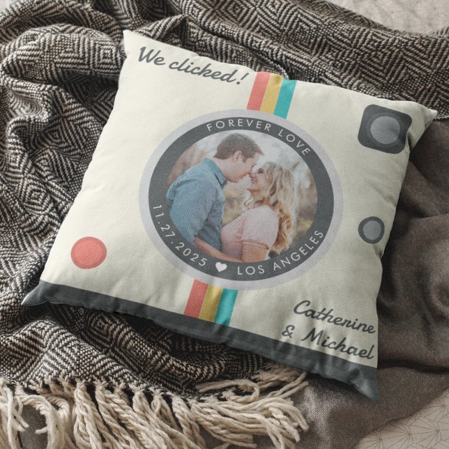 Coussin Instant Camera Couple Photo Anniversaire unique (Créateur téléchargé)