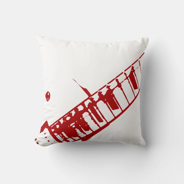 Coussin instrument blanc et rouge de timbre de cou de (Recto)