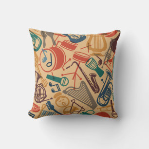 Coussin Instruments de musique Vintage Arrière - plan sans