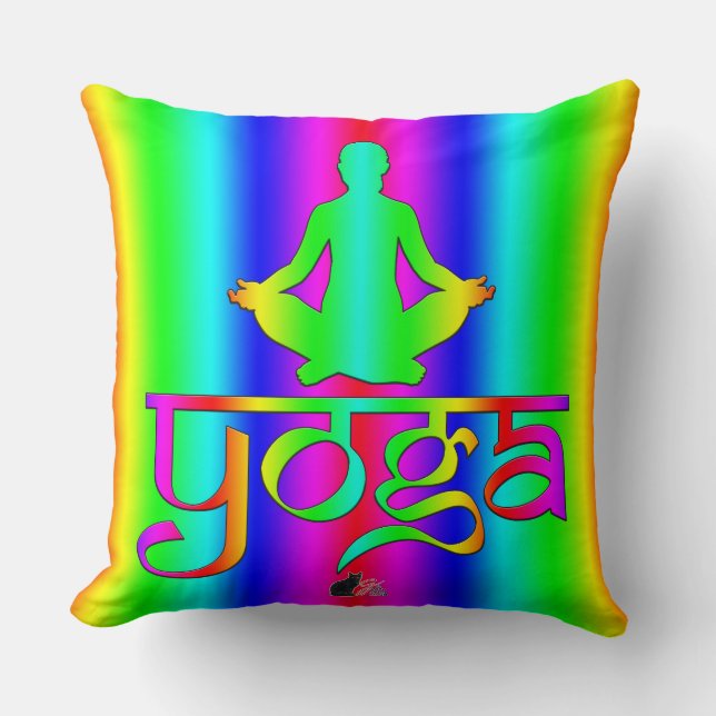 Coussin Intentions de Yoga Arc-en-Ciel (Recto)