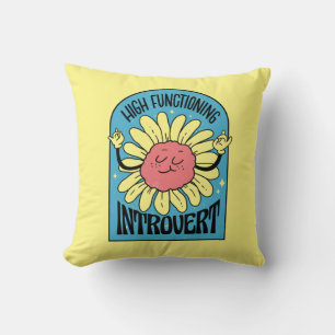 Coussin Introverti à haut fonctionnement Fleur Rétro
