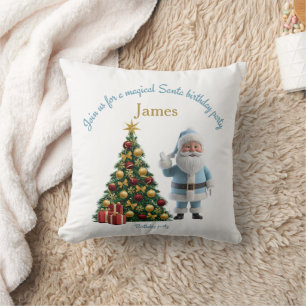 Coussin Invitation d'anniversaire magique de Père Noël