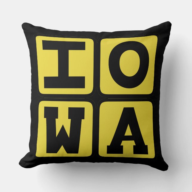 Coussin IOWA État Iowan Hawkeye Des Moines Cedar Rapids (Recto)