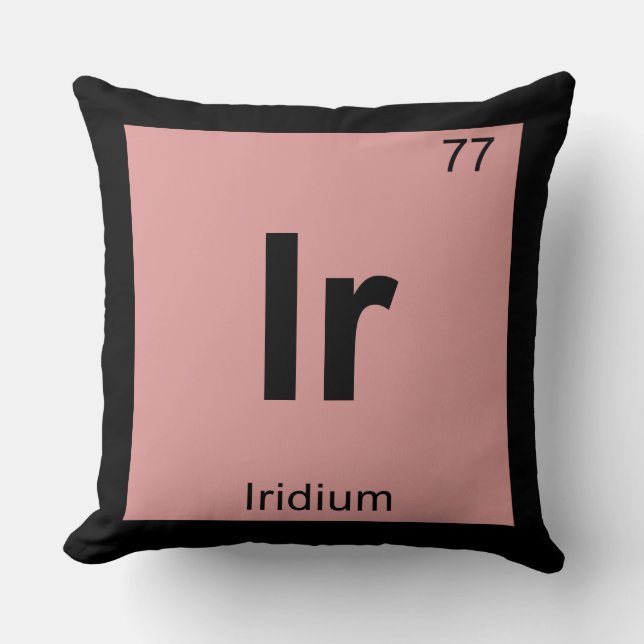 Coussin Ir - Chimie de l'Iridium Symbole du tableau périod (Recto)