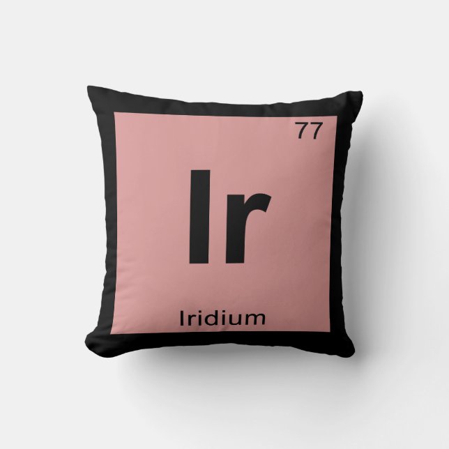 Coussin Ir - Symbole du tableau périodique de la chimie de (Recto)