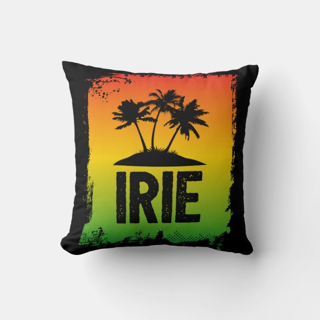 Coussin Irie Jamaican Patois Chill Out Hello Black Sunset (Recto)