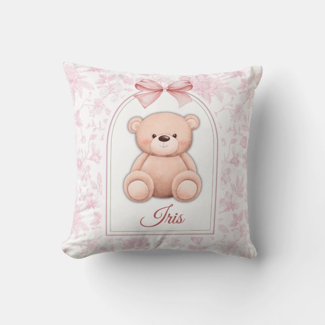 Coussin Iris | Conception personnalisée d'ours en peluche  (Recto)