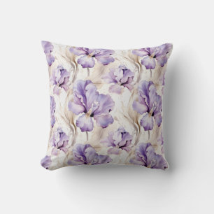 Coussin Iris Floral Pourpre Romantique  