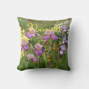 Coussin Iris iris fleurs fleuris Cottage Jardin Anniversai