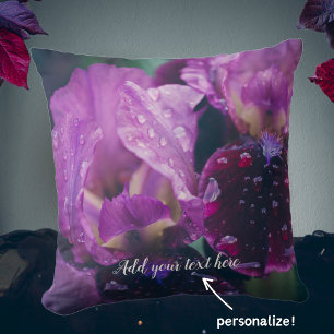 Coussin Iris pourpre après pluie