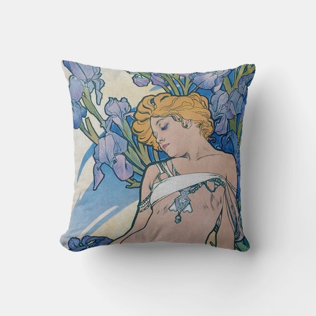 Coussin Iris (Quatre Fleurs), Alphonse Mucha (Recto)