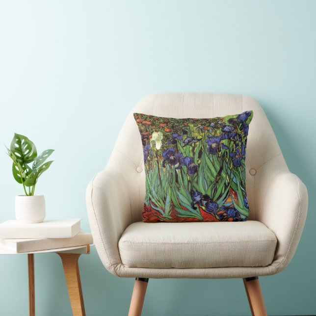 Coussin Irises de Vincent van Gogh, Jardin Vintage (Chaise)