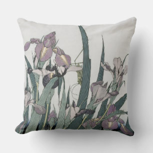 Coussin Irises & Grasshopper, Katsushika Hokusai