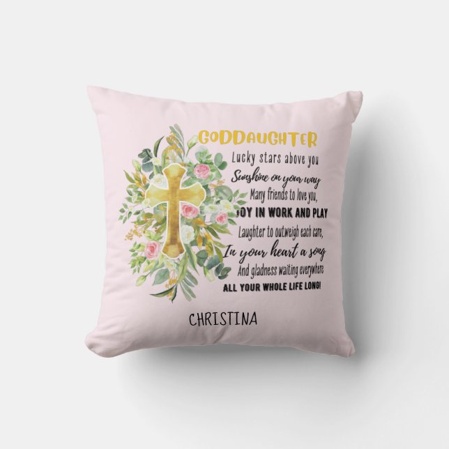 Coussin Irish Blessing For GODDAUGHTER - Cadeau Personnali (Recto)