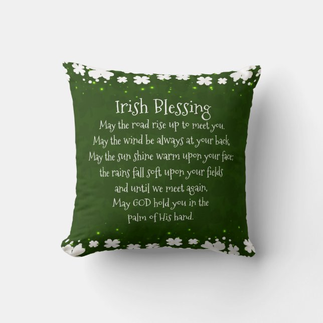 Coussin Irish Blessing May the Road Rise Up to Meet You (Recto)