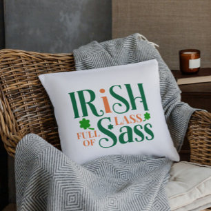 Coussin Irish Lass Plein De Sass Drôle St Patrick's Day