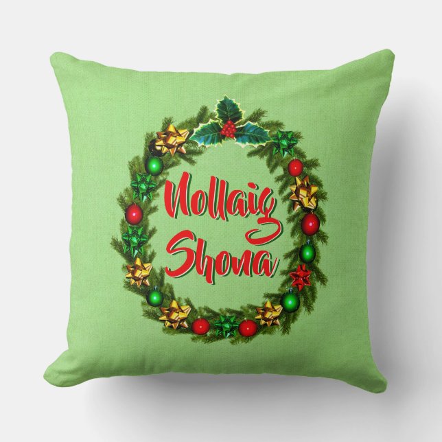 Coussin Irish Nollaig Shona Joyeux Noël (Recto)