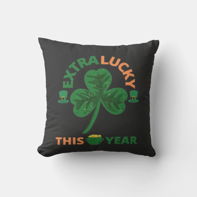 Coussin Irish très chanceux cette année drôle (Recto)
