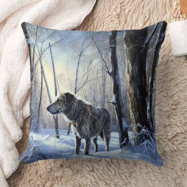 Coussin Irish Wolfhop Laisser neiger Noël (Couverture)