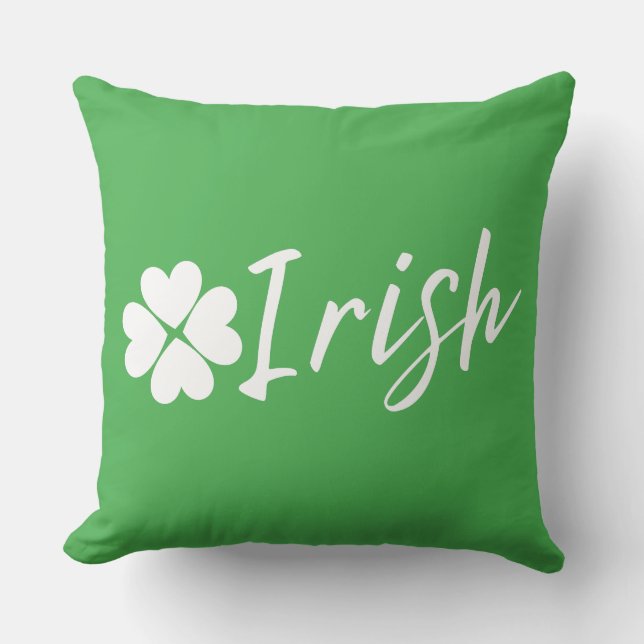 Coussin Irlandais avec Trèfle - Fête de la Saint-Patrick (Recto)