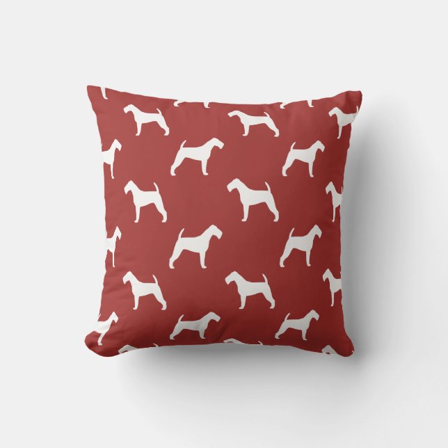 Coussin Irlandais Terrier Silhouettes Rouge Motif (Recto)