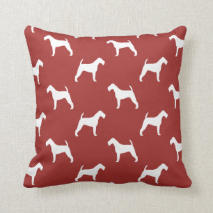 Coussin Irlandais Terrier Silhouettes Rouge Motif