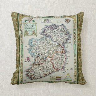 Coussin Irlande Carte - Irlandais Eire Erin Cushion Thaill