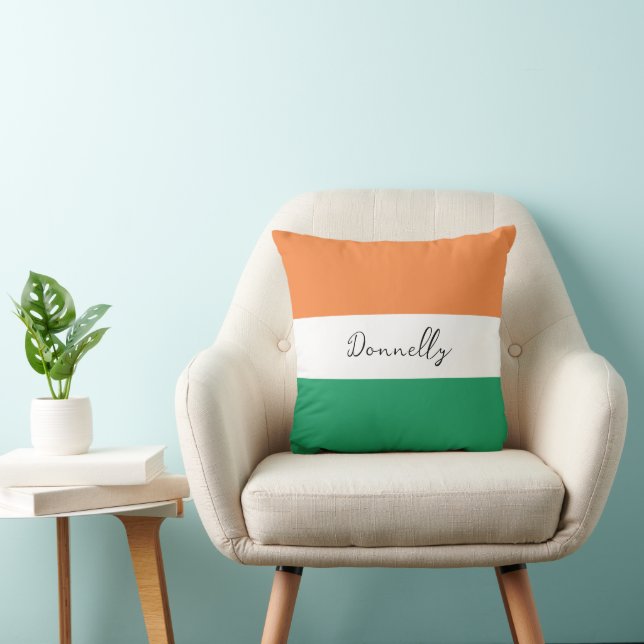 Coussin Irlande Drapeau Couleurs Irlandais Nom de famille  (Chaise)