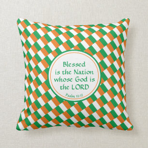 Coussin IRLANDE Eire Personnalisé Écriture Chrétienne Béni