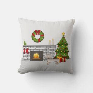 Coussin Isabella & Tan Smooth Coat Dachshund - Noël