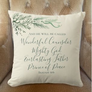 Coussin Isaïe personnalisée 9:6 Déco de Noël moderne en pi