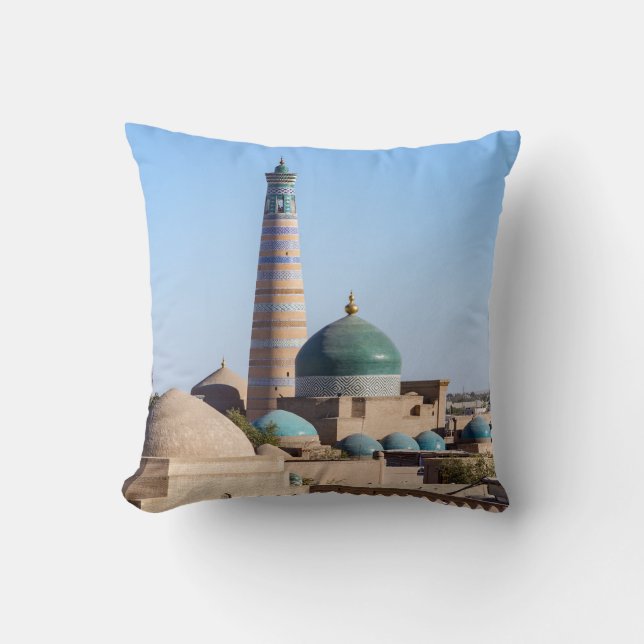 Coussin Islam Khodja Minaret et mosquée - Khiva, Ouzbékist (Recto)